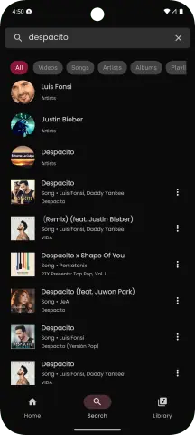 Smart music search function with accurate results in Y2Player